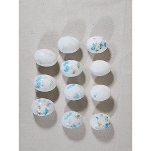 SOLID QUARTZ HAND CARVED AND PAINTED MARBLE EGGS 11 TOTAL